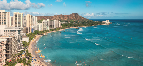 Aerial view of the Hawaiian Islands