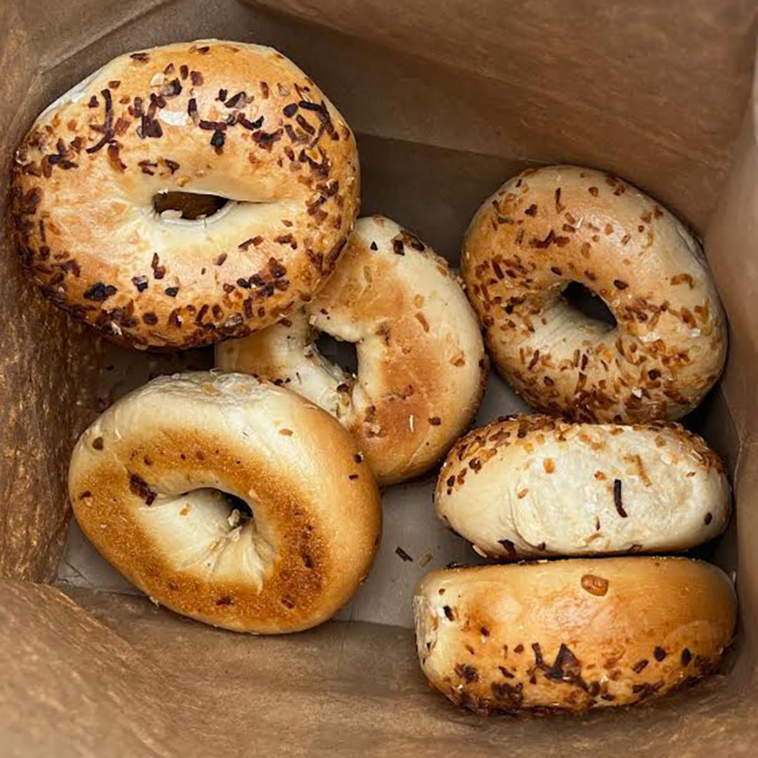 the bagel table at wayland summer farmers market