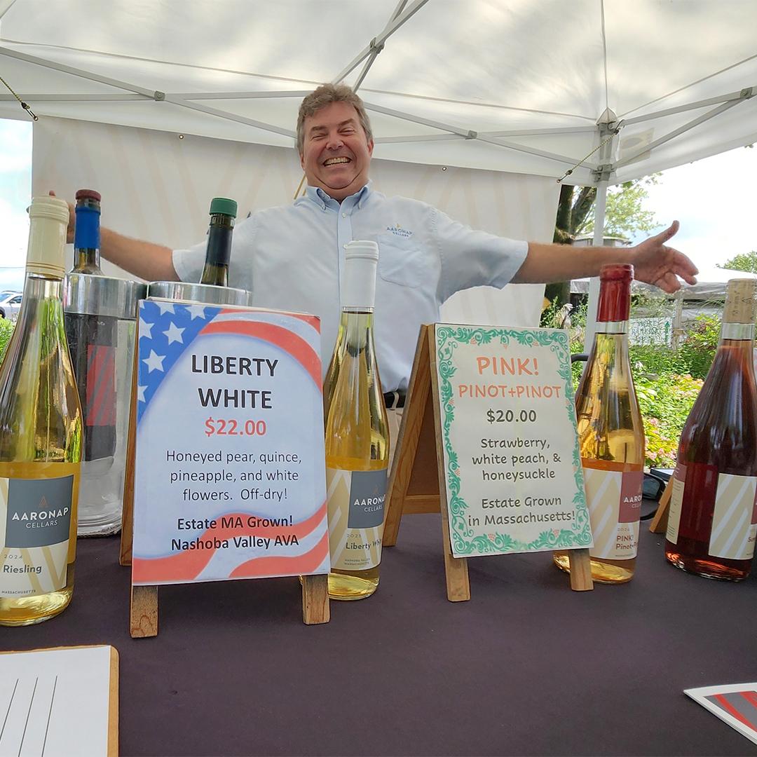 AARONAP CELLARS AT WAYLAND SUMMER FARMERS MARKET WEDNESDAYS 12-4PM