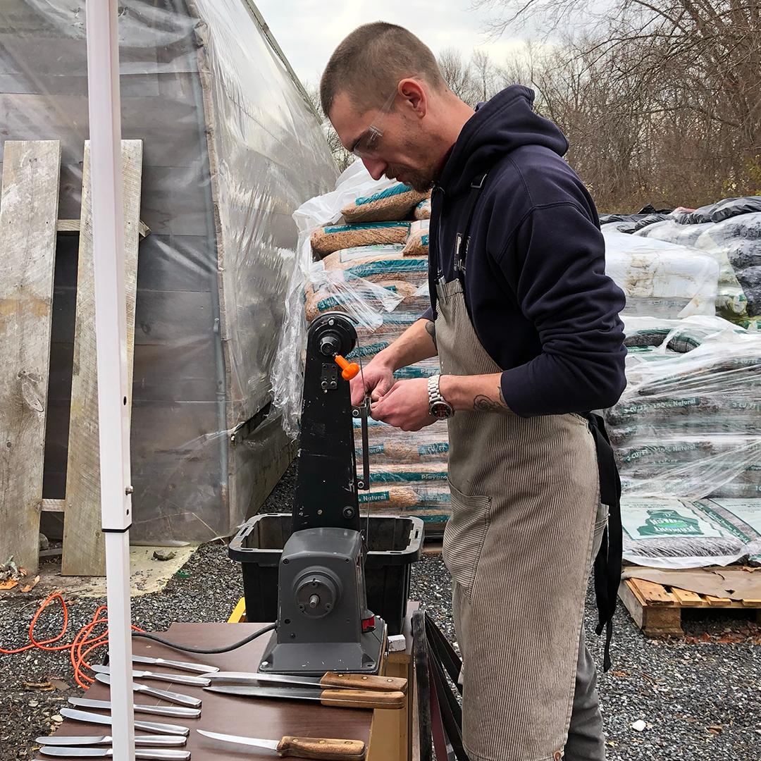 MR SHARP AT WHAYLAND WINTER FARMERS MARKET