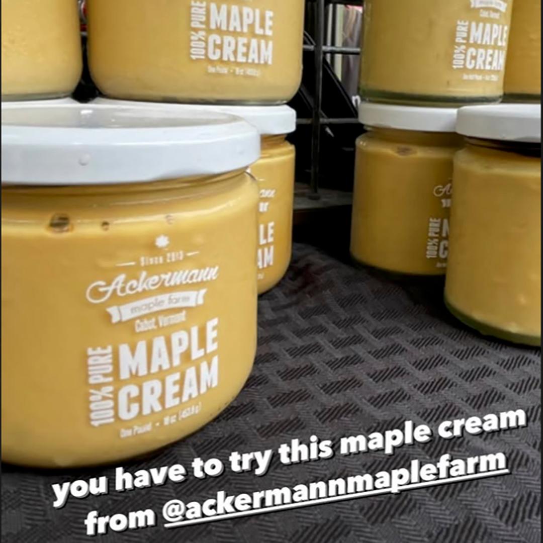 maple cream from ackermann farm at the wayland summer farmers market