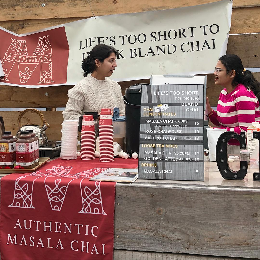 AT WAYLAND WINTER FARMERS MARKET-MADHRASI CHAI