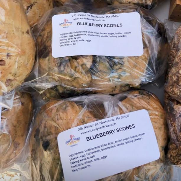 blueberry scones from great harvest bread at the wayland summer farmers market