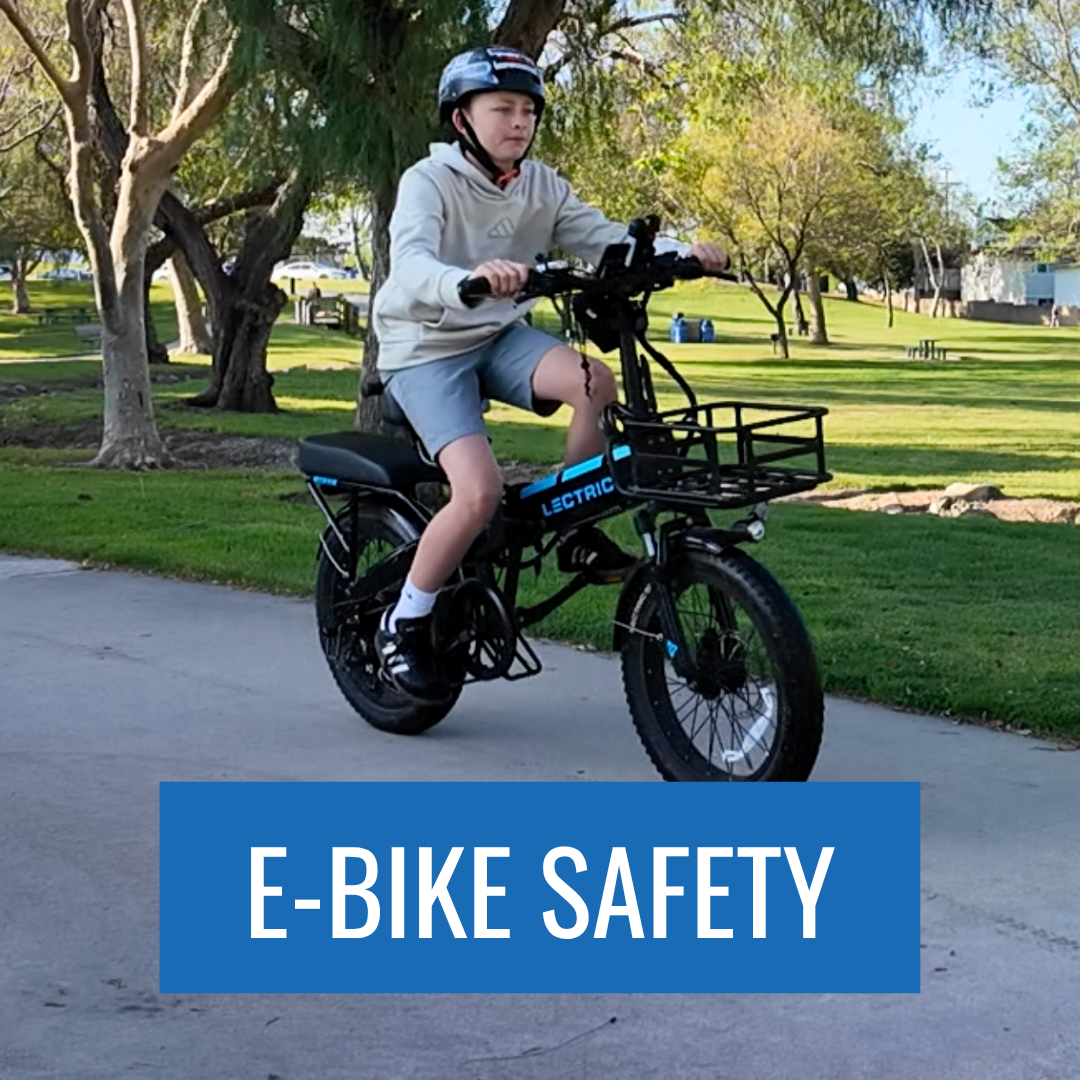 a child riding an E-Bike to promote the E-Bike Safety video