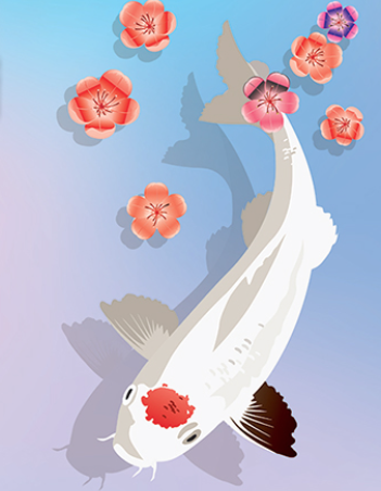 Bunka-Sai 2026 - Japanese Cultural Festival - image of a Koi Fish with flowers floating in the water