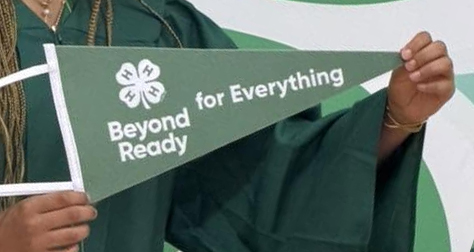 "Beyond Ready for Everything" 4-H green pendant