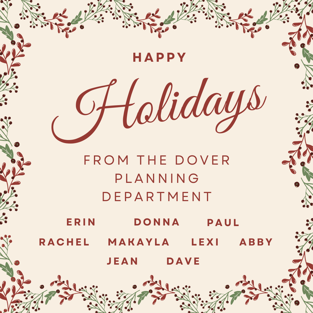 Graphic that says Happy Holidays from the Planning and Community Development Department