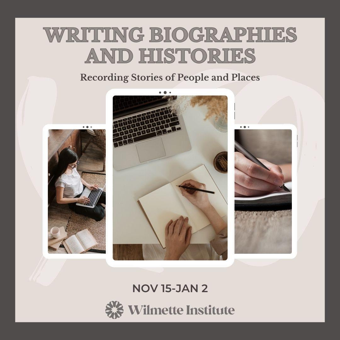 Flyer for Writing Biographies and Histories: Recording Stories of People and Places which "is designed to help Baha’is who wish to compose a memoir about their own lives, produce a biography of a Baha’i mentor, or write the history of their local Baha’i community."
