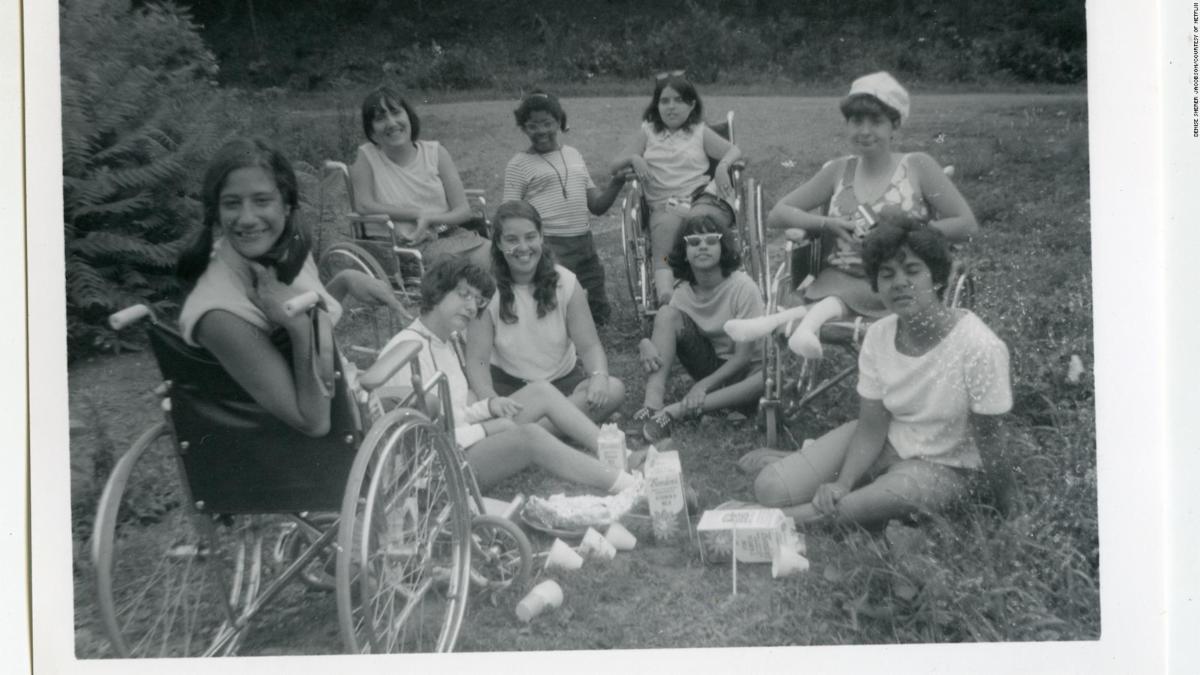 Denise and fellow campers at Camp Jened.