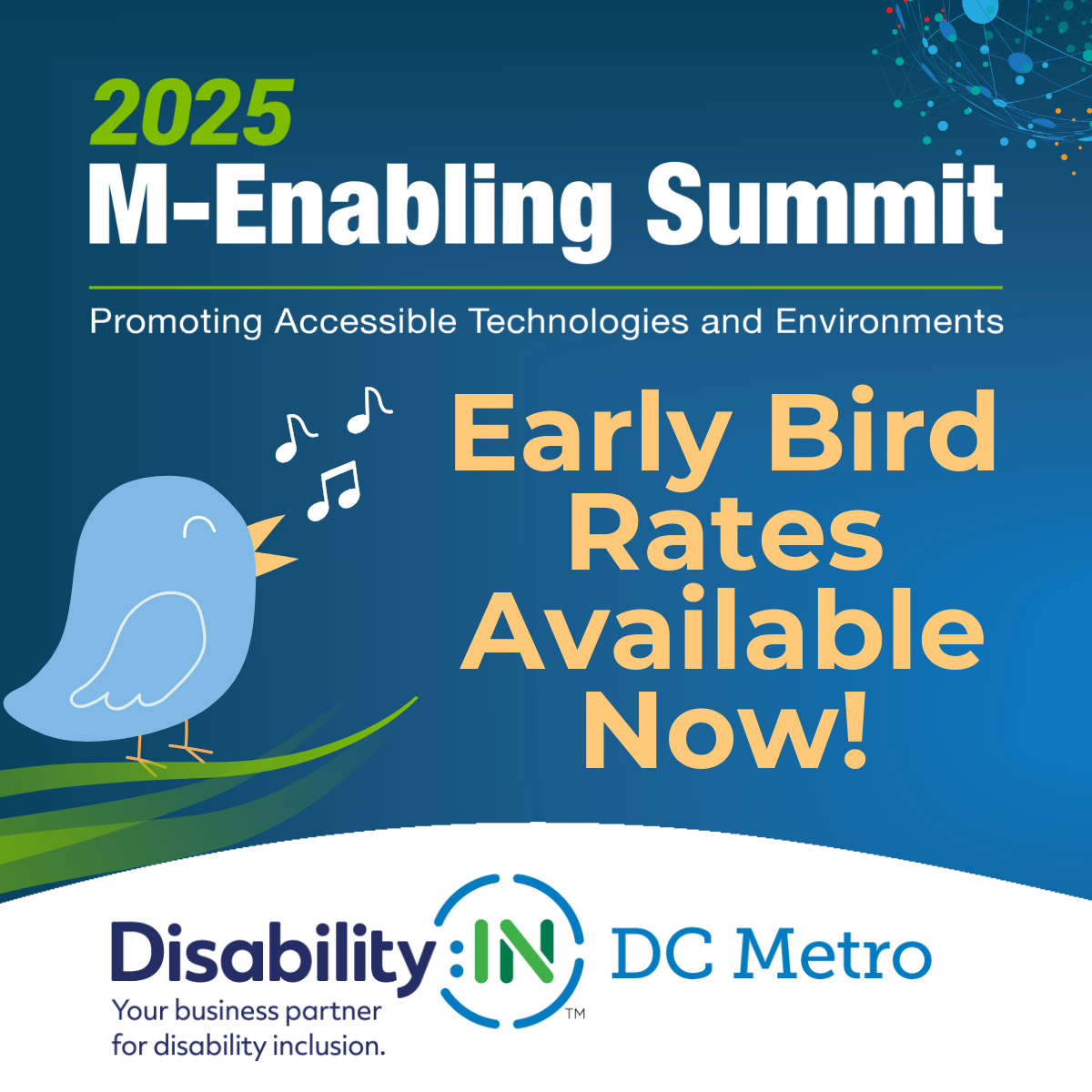 2025 MEnabling Summit Early Bird Rates End Soon Disaibility IN DC Metro logo