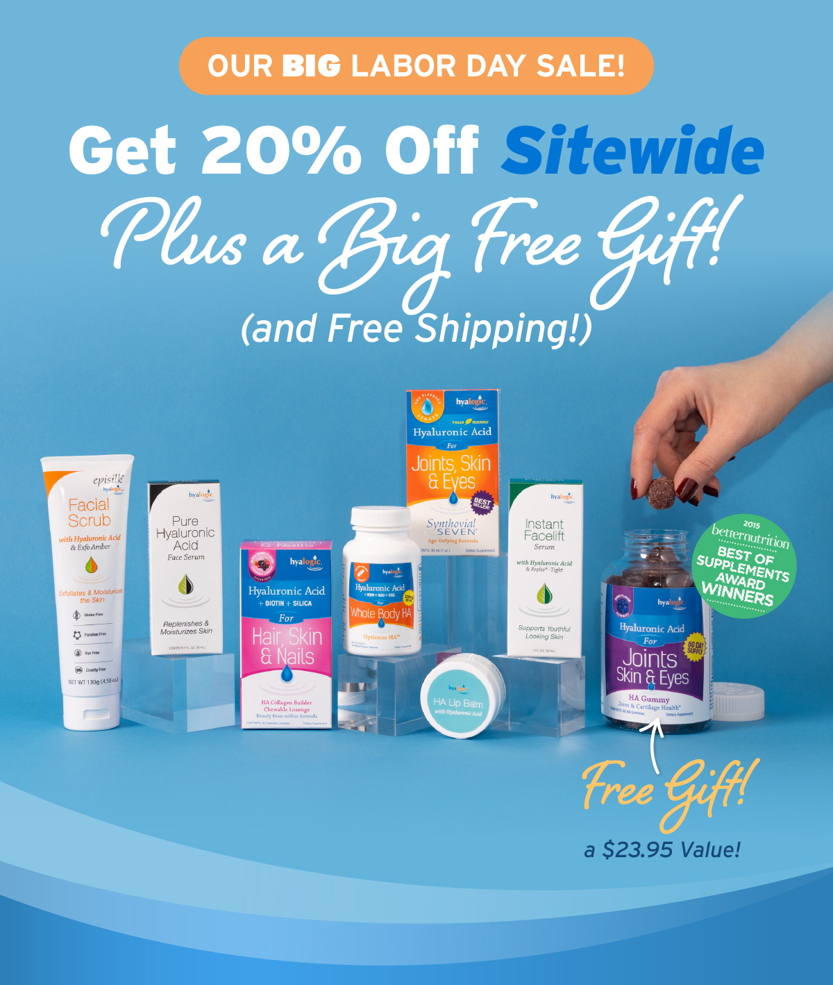 Our Big Labor Day Sale! Get 20% Off Sitewide Plus a Big Free Gift! (and Free Shipping!)Free Gift a $23.95 Value!