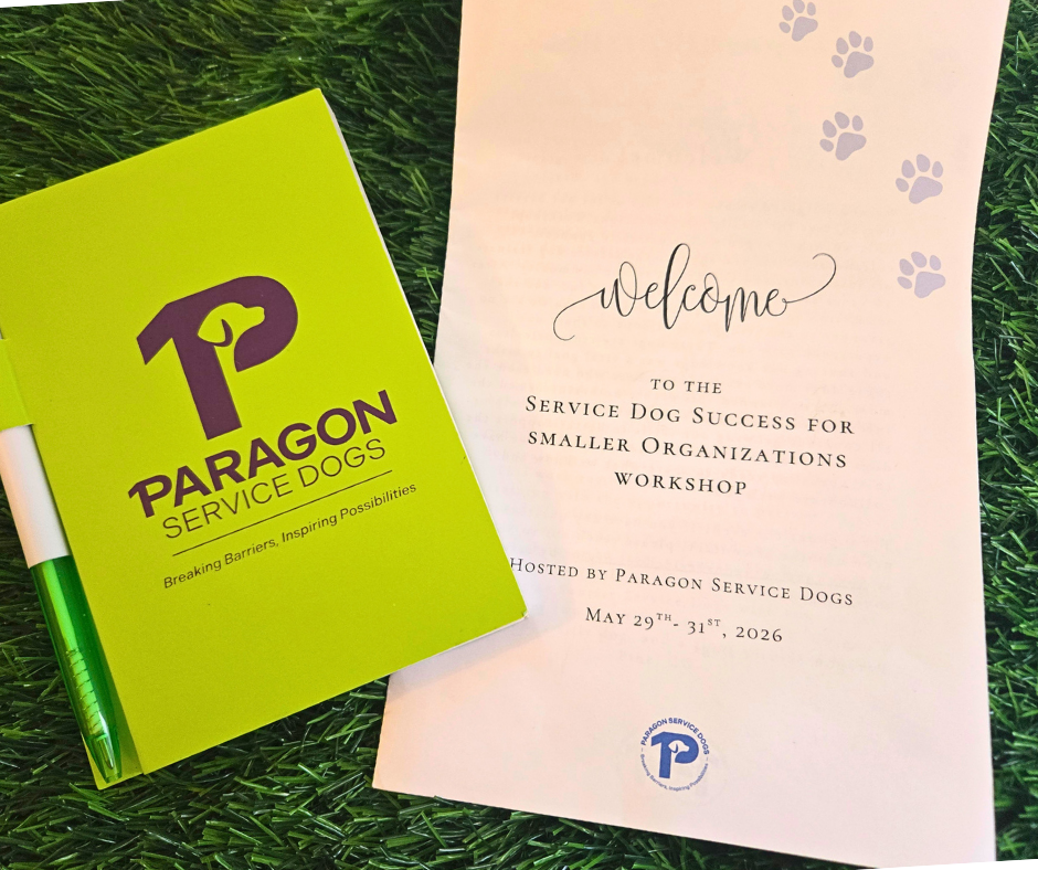 A notebook with the Paragon Logo sits next to the workshop program. 