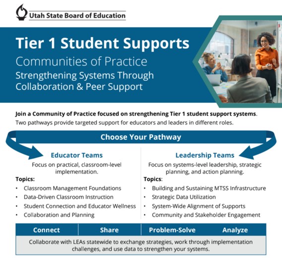 Image of Tier 1 Student Supports webpage