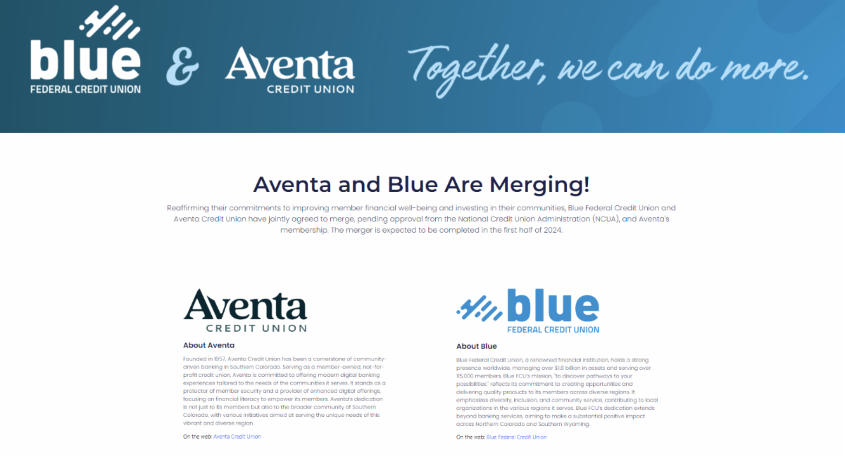 Blue + Aventa | Update - Aventa Credit Union Colorado Springs Co