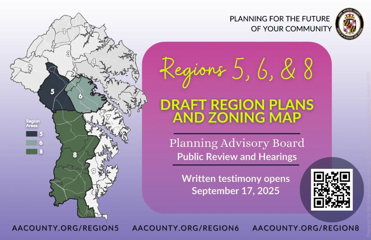 The department of planning and zoning will be releasing the draft region plans and zoning map soon for regions 5 6 and 8. Written testimony opens on September 17. Click here to learn more or submit testimony.