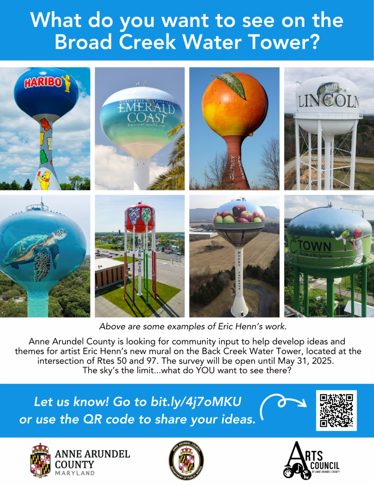What do you want to see on the Broad Creek Water Tower? Click here to elarn more and take the survey.
