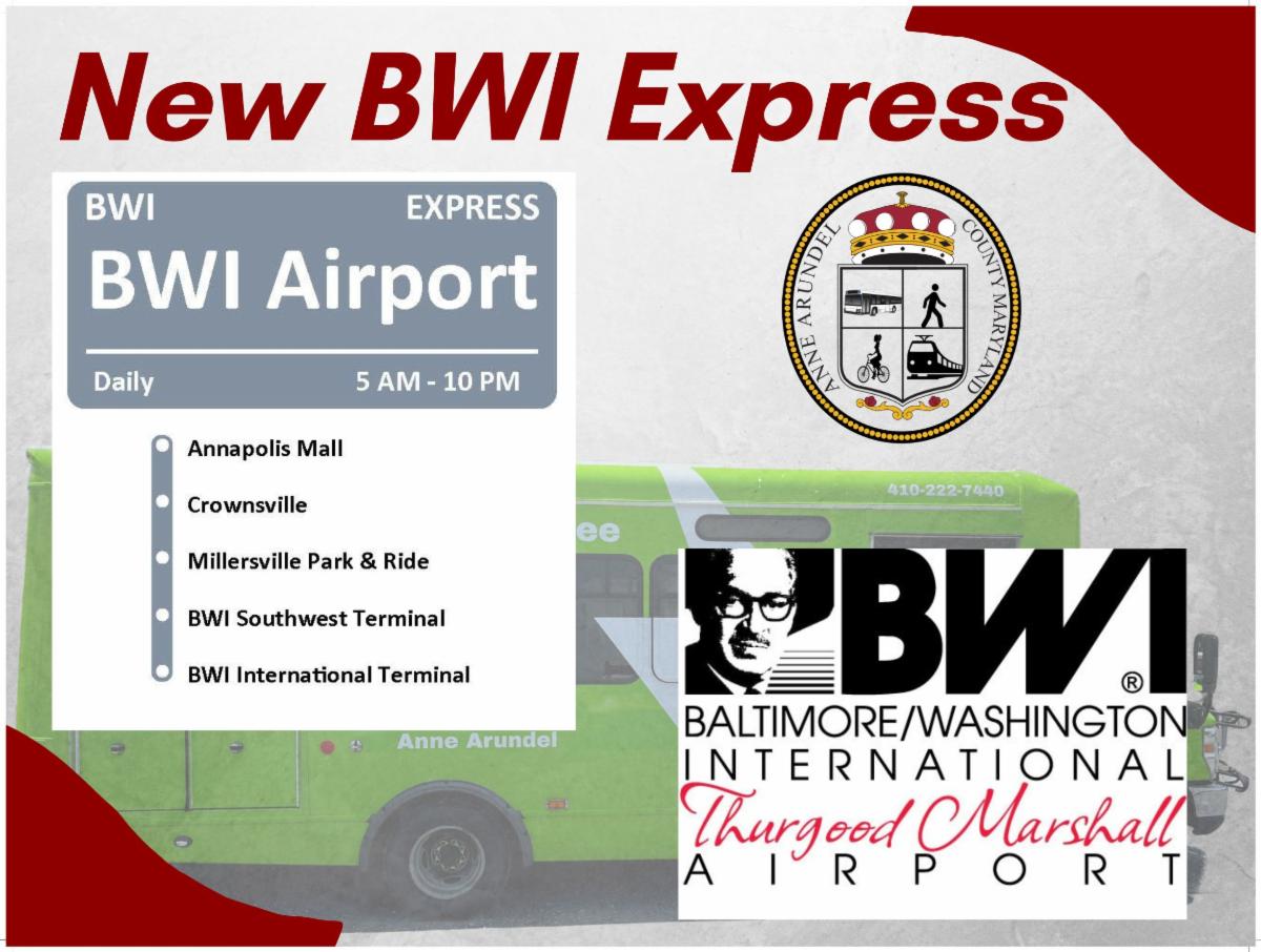 The Office of Transportation is now running a BWI express transportation van line. Click to learn more or request a ride.
