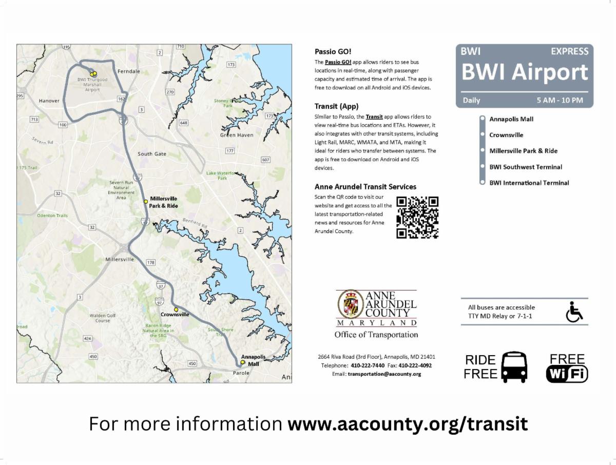 The Office of Transportation is now running a BWI express transportation van line. Click to learn more or request a ride.
