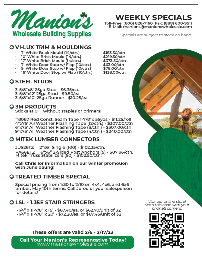 Your Weekly Specials from Manion's Wholesale