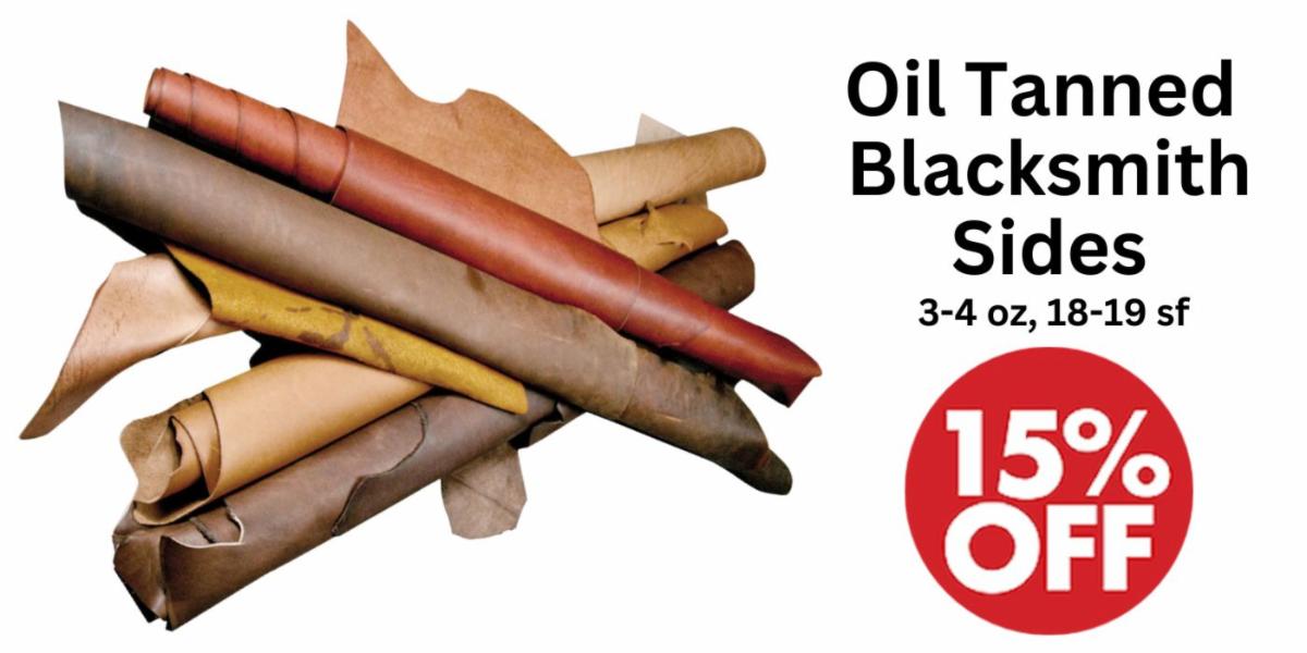 Oil Tanned Blacksmith Sides - 3-4 oz - 18-19 sf