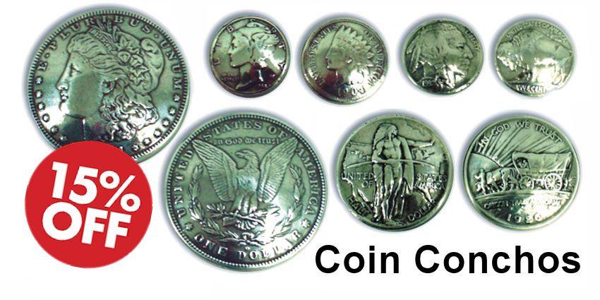 Genuine Coin Conchos - Crazy Crow Trading Post
