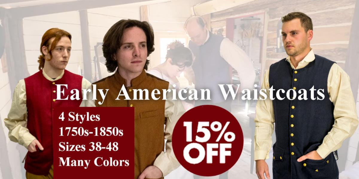 Early American Waist Coat Sale  - Crazy Crow Trading Post