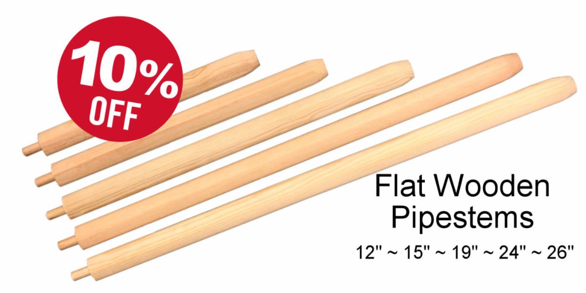 Flat Wooden Pipestems Sale - Crazy Crow Trading Post