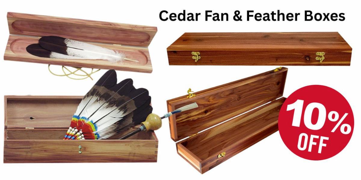 Cedar Feather and Fan Boxes - Crazy Crow Trading Post