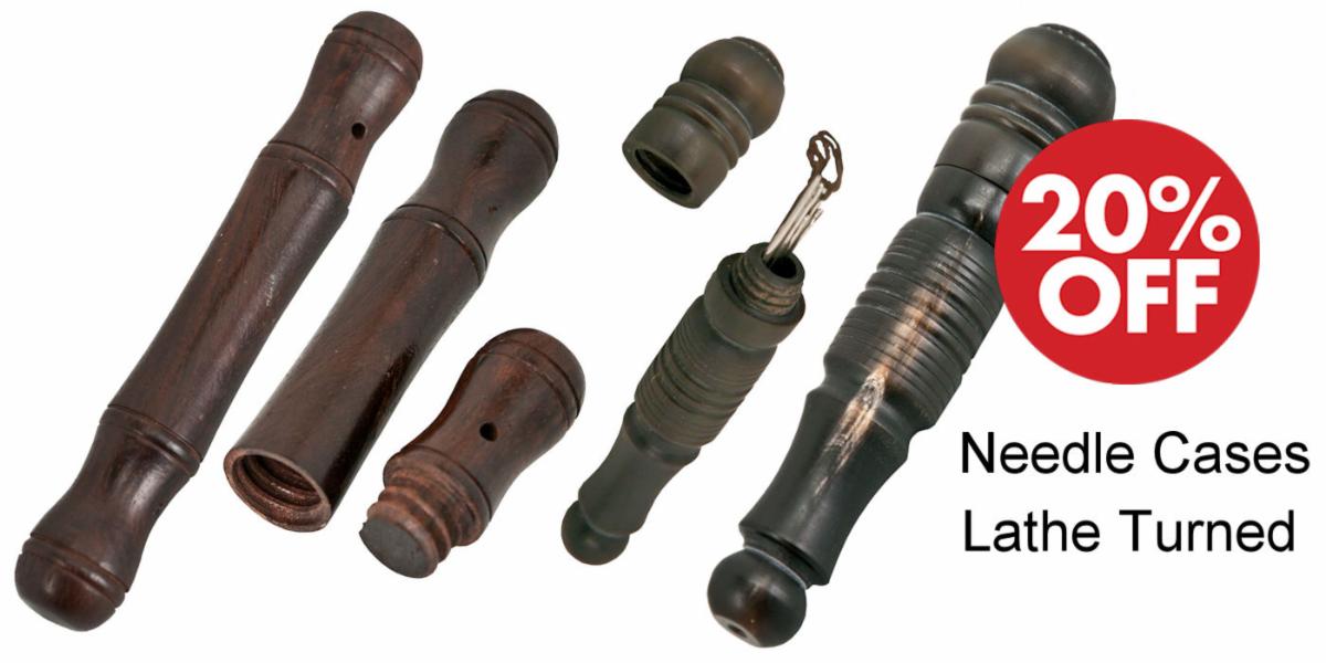 Needle Cases - Lathe Turned Wood  - Crazy Crow Trading Post