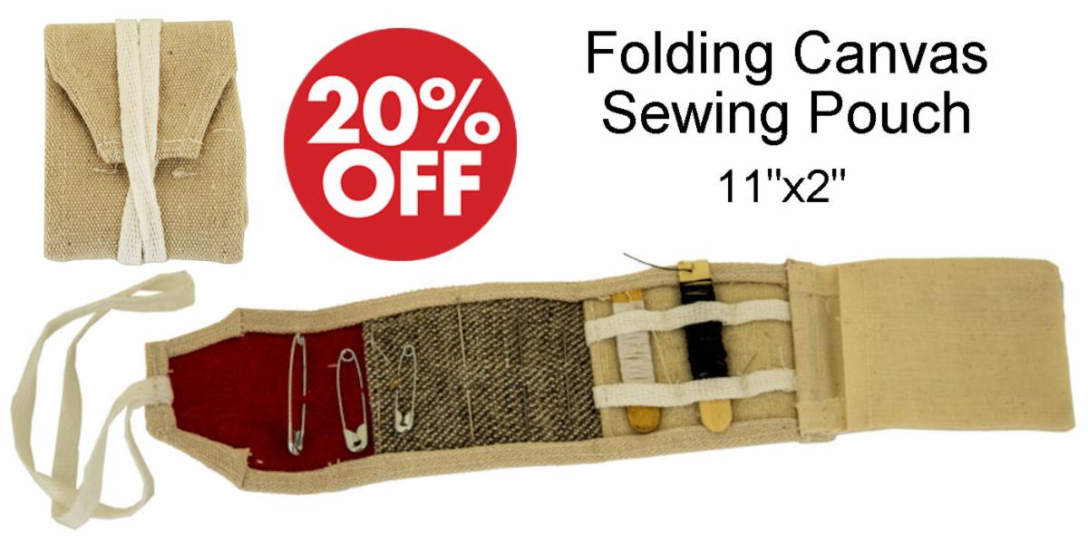 Folding Canvas Sewing Pouch  Sale - Crazy Crow Trading Post