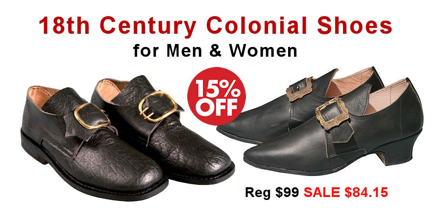 Mens and Womens Colonial Buckle Shoes  - Crazy Crow Trading Post