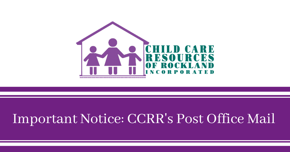 Important Notice about CCRR's Post Office Mail