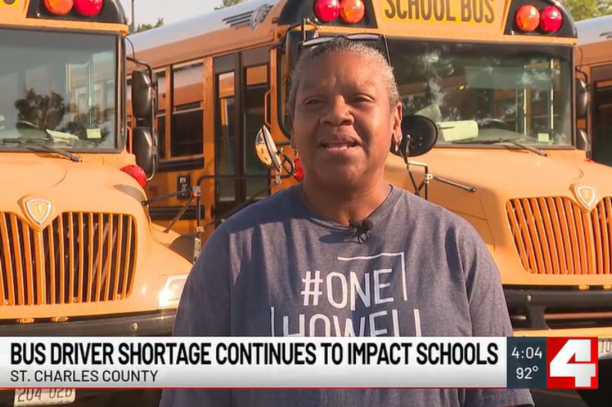 A FHSD bus driver does an interview with KMOV TV