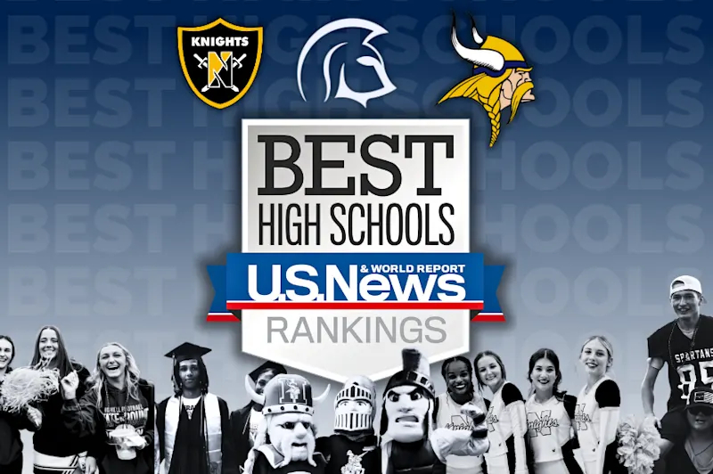 A graphic promoting the U.S. News and World Report's top ranked schools in Missouri