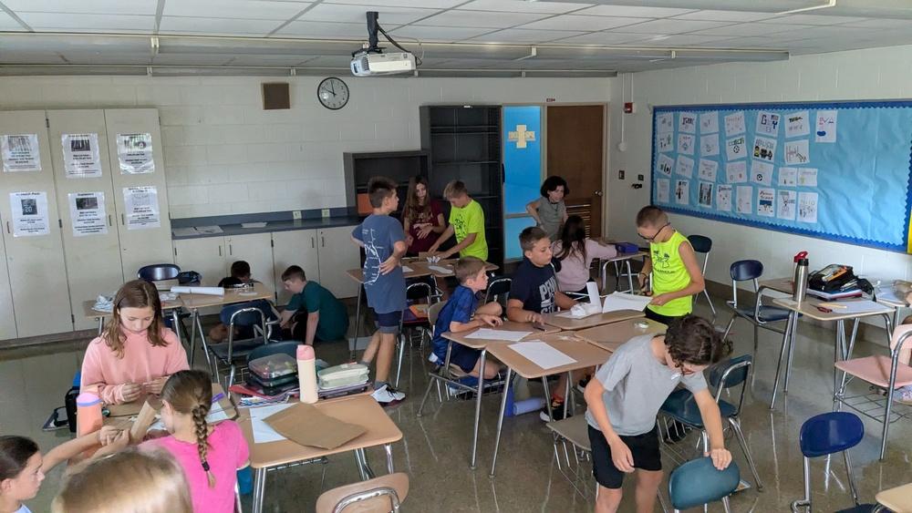 middle school students learning