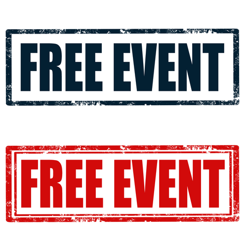 Set of stamps with text Free Event_vector illustration