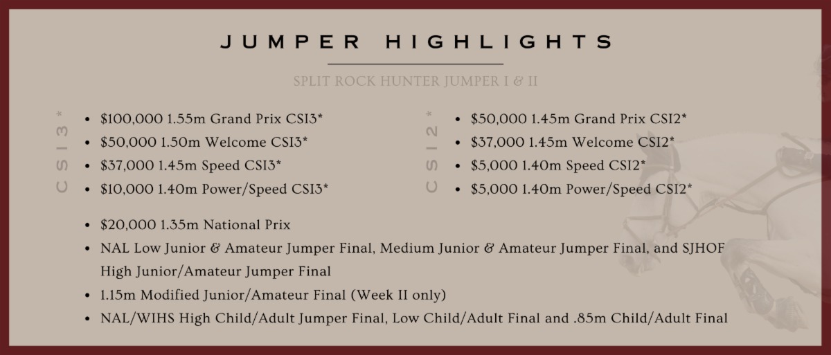 150,000 Hunter Grand Prix to Debut at Split Rock Hunter Jumper in