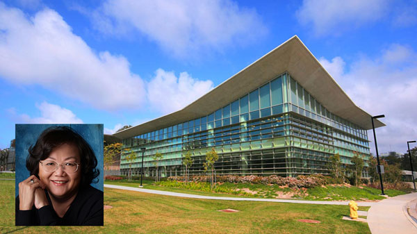 Biomedical Library with image inset of Sally T. WongAvery