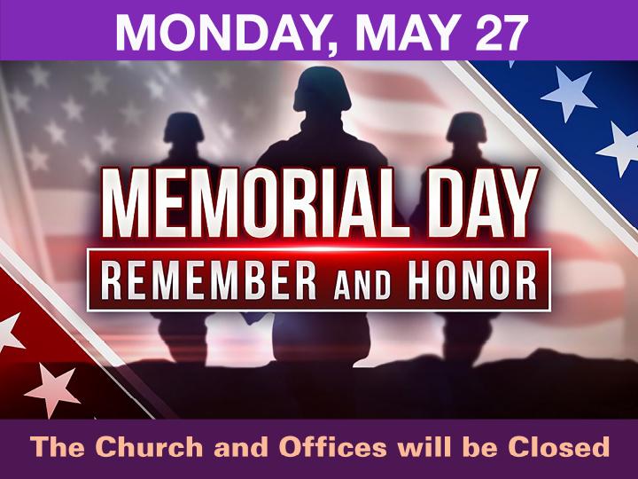Memorial Day Closed