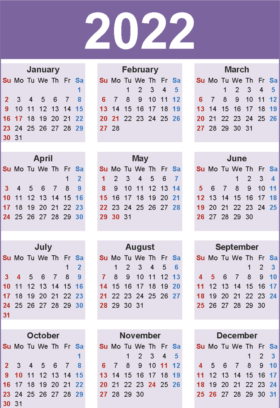 Calendar 2022