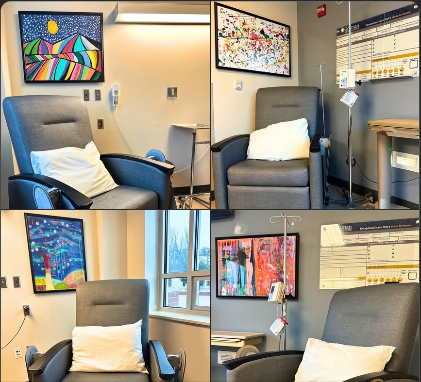 images of artwork in 4 different examination rooms