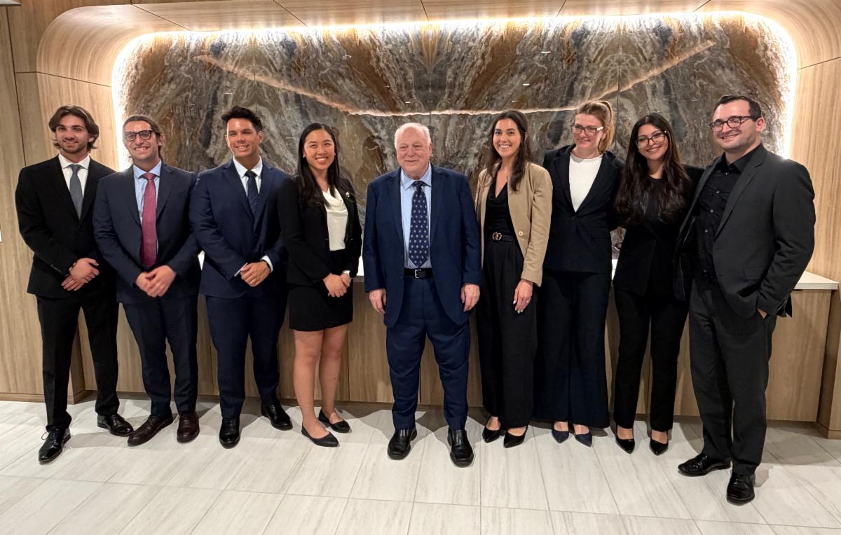 Paul Hoffman and Defending Democracy Clinic students in Washington, D.C.