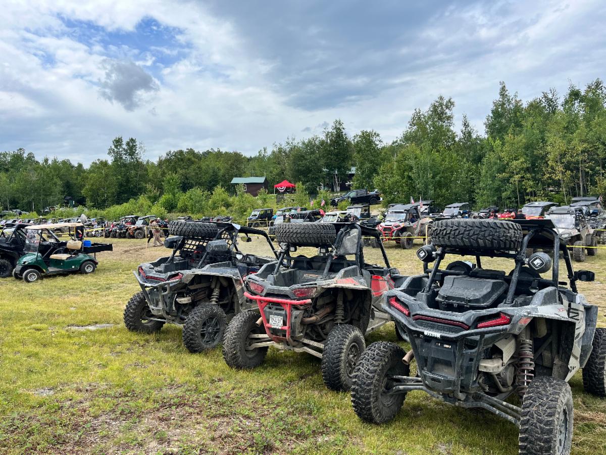 a row of off-highway recreation vehicles