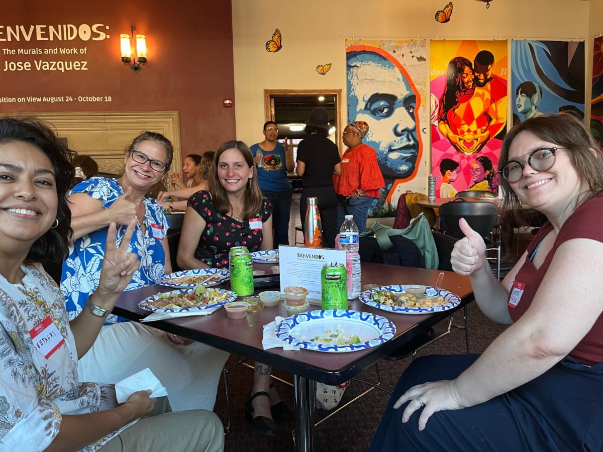 CFA members sharing a meal and conversation at the fall semester kickoff