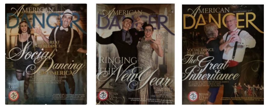 Past covers of American Dancer magazine
