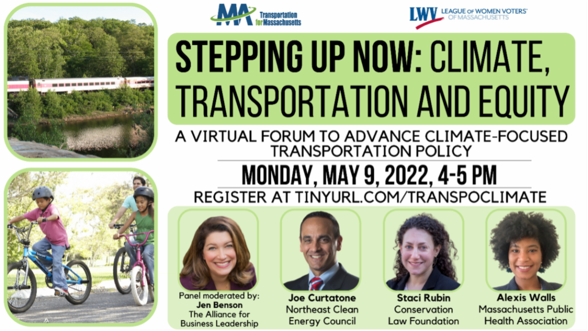 Stepping Up Now Climate Transportation and Equity Monday May 9 2022 4 to 5 PM