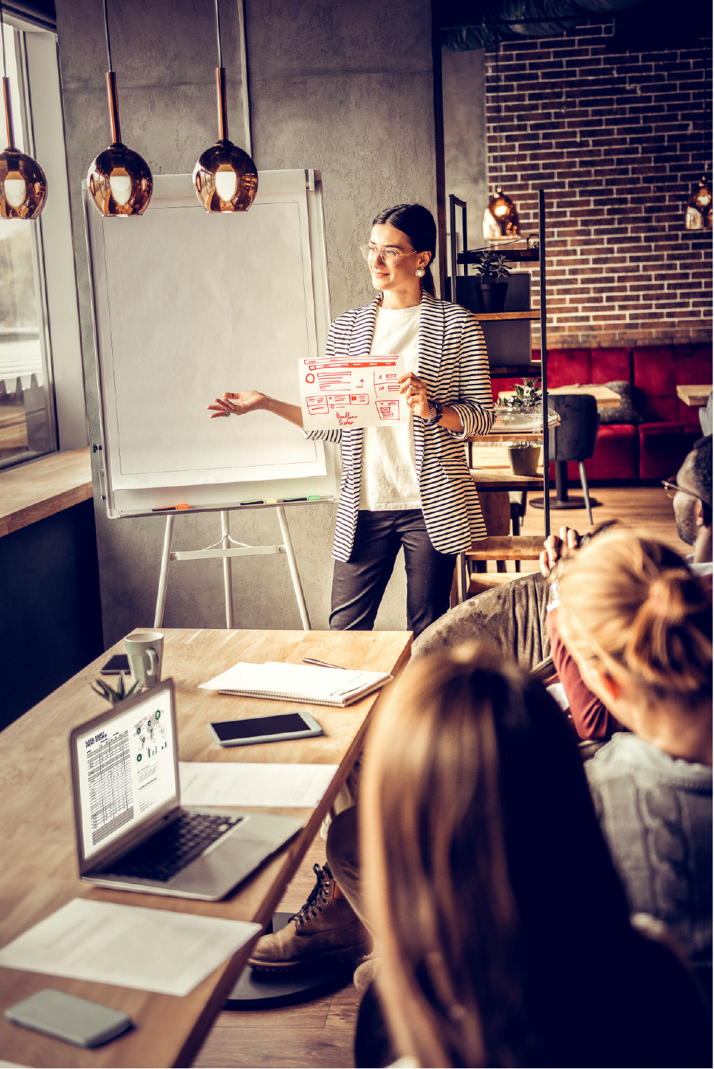 Woman presenting plan
