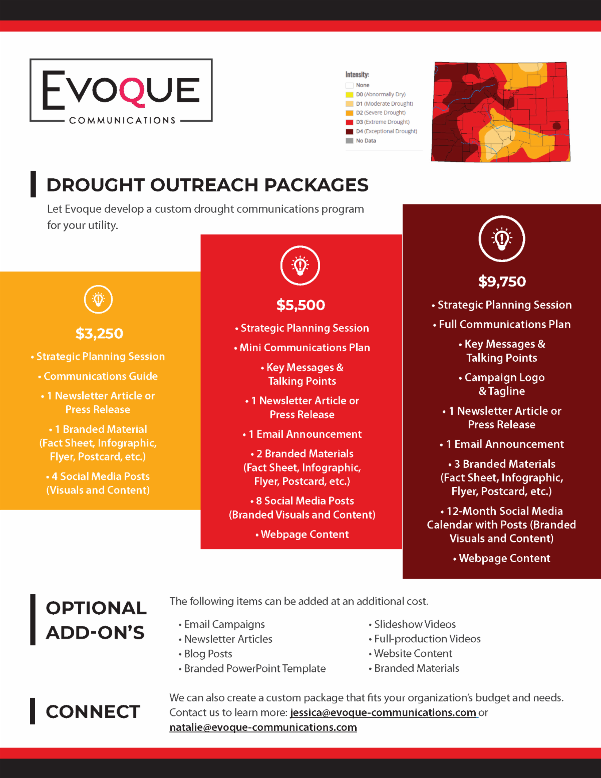 Evoque Drought Communications Packages