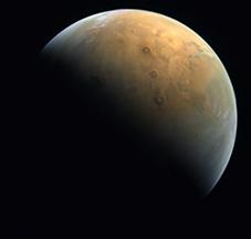 view of Mars from Hope's orbit