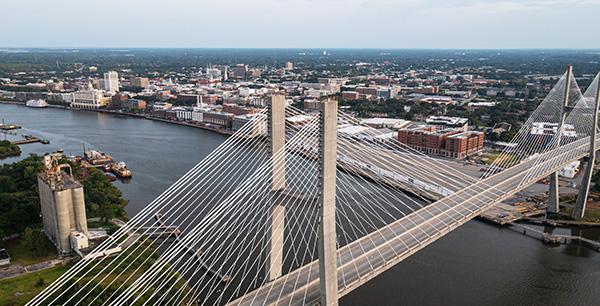 Savannah River and Talmadge Memorial Bridge